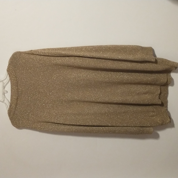 MICHAEL Michael Kors 3x Gold Metallic Loose Fit Tunic Sweater, EUC - Picture 5 of 6